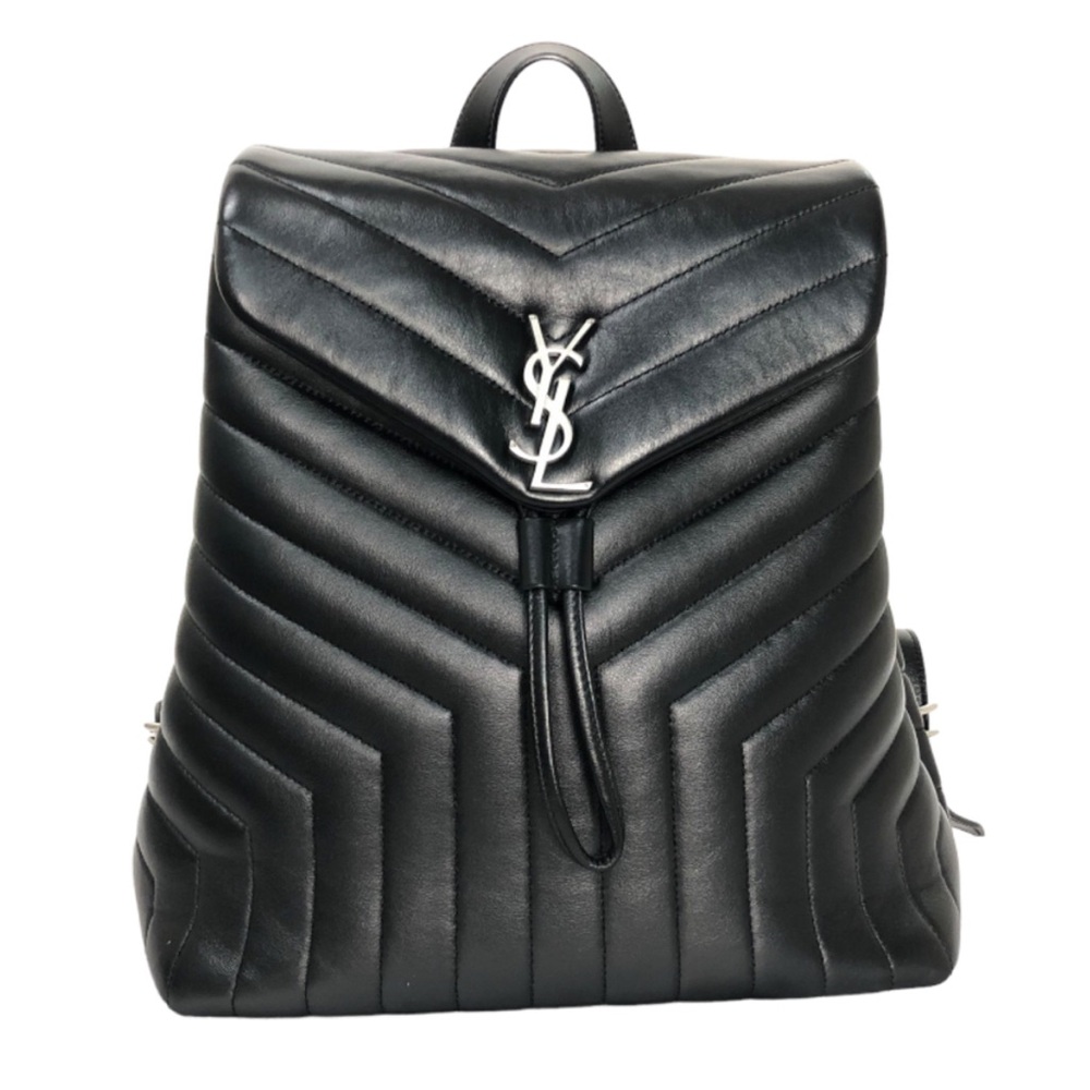 Saint Laurent Lulu Backpack Medium Calf Leather Rucksack Daypack Black